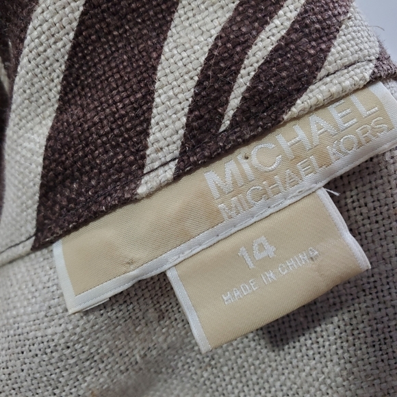 MICHAEL Kors Women poncho cape 100% linen size 14P - Picture 11 of 13